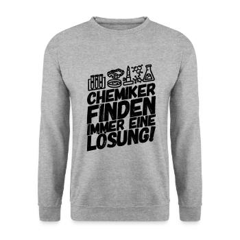 Chemiker chemisch Chemie - Unisex Pullover - Weißgrau meliert - Vorne - Alina (178cm) & Michal (187cm)
