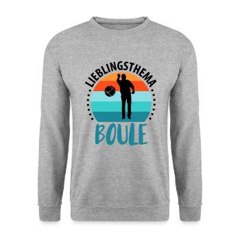 Boule Petanque Boccia Boules - Unisex Pullover - Weißgrau meliert - Vorne - Alina (178cm) & Michal (187cm)