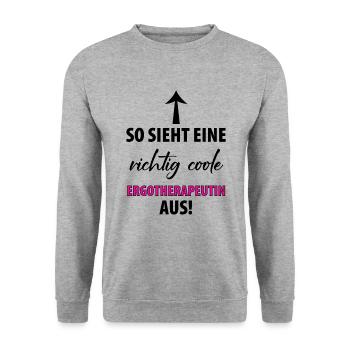 ERGOTHERAPEUTIN ERGOTHERAPIE - Unisex Pullover - Weißgrau meliert - Vorne - Alina (178cm) & Michal (187cm)