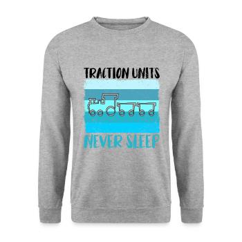 Train train train conducteurs de train - Sweat-shirt Unisexe - gris chiné - Devant - Alina (178cm) & Michal (187cm)
