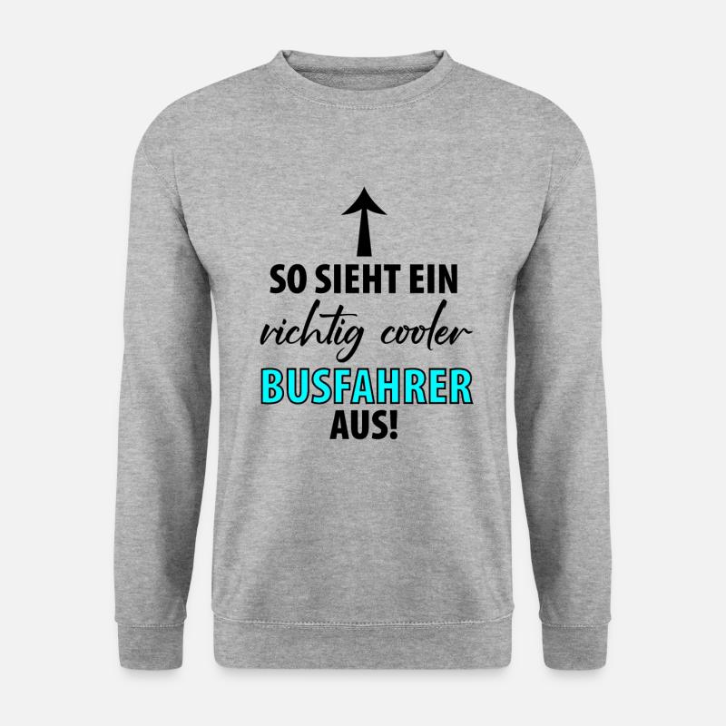 Bus Busfahrer Schulbus Autobus Busfahrerin - Unisex Pullover - Weißgrau meliert