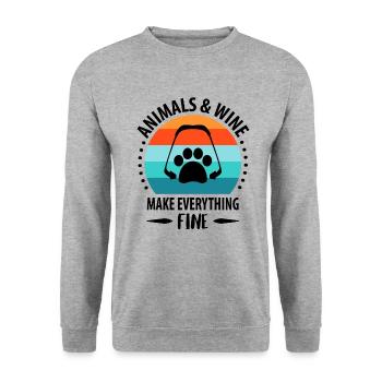 Tierarzt Haustier Tierpfleger Tierarzthelfer - Unisex Pullover - Weißgrau meliert - Vorne - Alina (178cm) & Michal (187cm)
