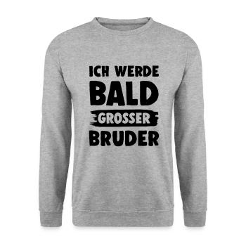 Ich werde grosser Bruder - Unisex Pullover - Weißgrau meliert - Vorne - Alina (178cm) & Michal (187cm)