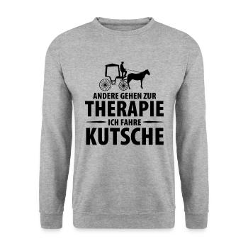 Kutscher Kutsche Pferdekutscher Kutschieren - Unisex Pullover - Weißgrau meliert - Vorne - Alina (178cm) & Michal (187cm)