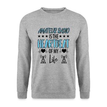 Amateur Radio Radio Radio Radio Radio Amateur Vintage - Sweat-shirt Unisexe - gris chiné - Devant - Alina (178cm) & Michal (187cm)