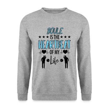 Boule Petanque Boccia Boules - Unisex Pullover - Weißgrau meliert - Vorne - Alina (178cm) & Michal (187cm)