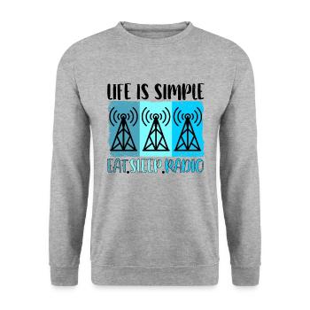 Amateur Radio Radio Radio Radio Radio Amateur Vintage - Sweat-shirt Unisexe - gris chiné - Devant - Alina (178cm) & Michal (187cm)