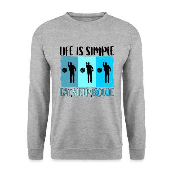 Boule Petanque Boccia Boules - Unisex Pullover - Weißgrau meliert - Vorne - Alina (178cm) & Michal (187cm)