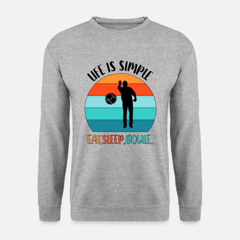 Boule Petanque Boccia Boules - Unisex Pullover - Weißgrau meliert