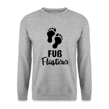 Fußpflege Pediküre Podologe Nagelstudio Geschenk - Unisex Pullover - Weißgrau meliert - Vorne - Alina (178cm) & Michal (187cm)