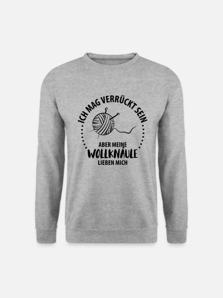 Wolle Stricken Wollknäuel - Unisex Pullover - Weißgrau meliert