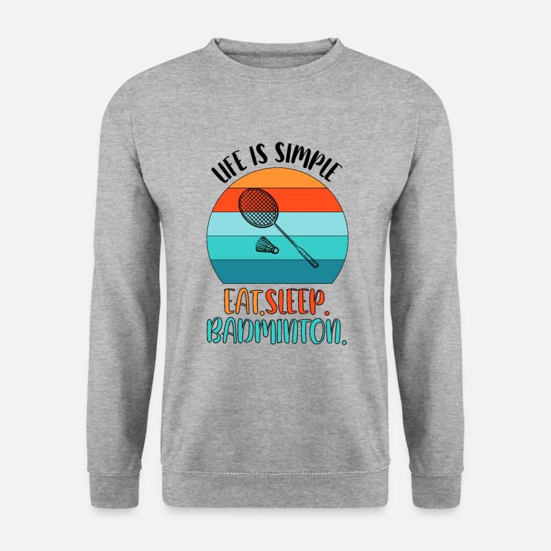 Badminton Federball Badmintonspieler - Unisex Pullover - Weißgrau meliert