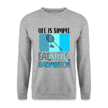 Badminton Badminton Badminton Joueur - Sweat-shirt Unisexe - gris chiné - Devant - Alina (178cm) & Michal (187cm)