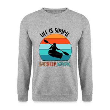 Rudern Kanu Kajak Kaya Kayaking Ruderboot - Unisex Pullover - Weißgrau meliert - Vorne - Alina (178cm) & Michal (187cm)