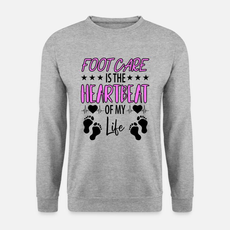 Fußpflege Pediküre Podologe Nagelstudio Geschenk - Unisex Pullover - Weißgrau meliert