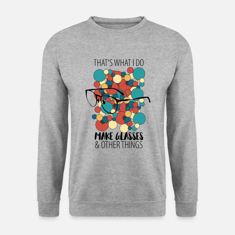 Optiker Augenoptiker Brille Brillenträger - Unisex Pullover - Weißgrau meliert
