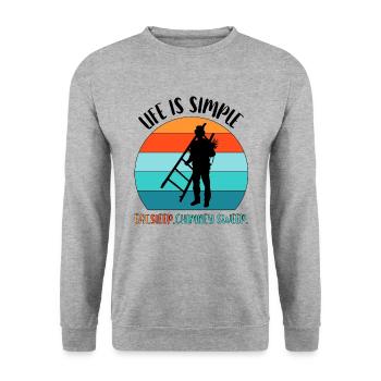 Ramoneur Ramoneur - Sweat-shirt Unisexe - gris chiné - Devant - Alina (178cm) & Michal (187cm)