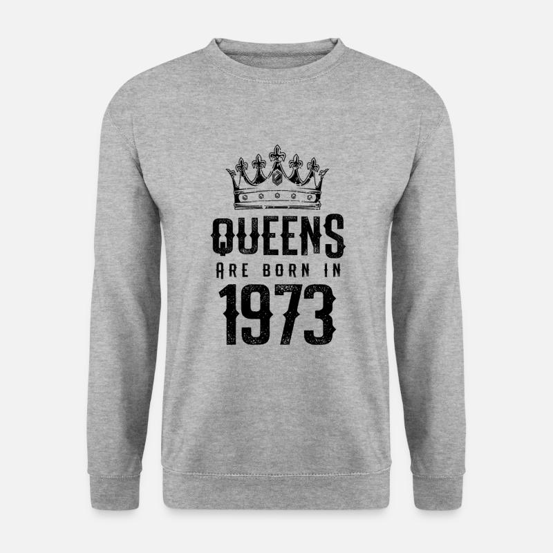 born in 1973 - Unisex Pullover - Weißgrau meliert