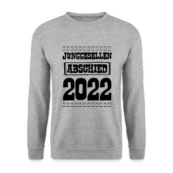 junggesellen Abschied Jga 2022 - Unisex Pullover - Weißgrau meliert - Vorne - Alina (178cm) & Michal (187cm)