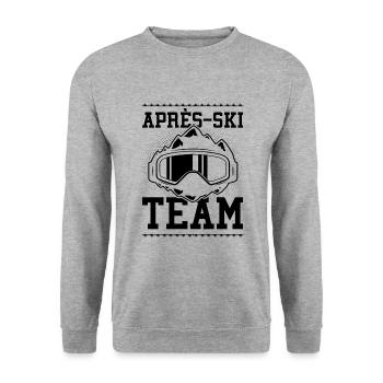 Après Ski Team - Unisex Sweatshirt - salt & pepper - Front - Alina (178cm) & Michal (187cm)
