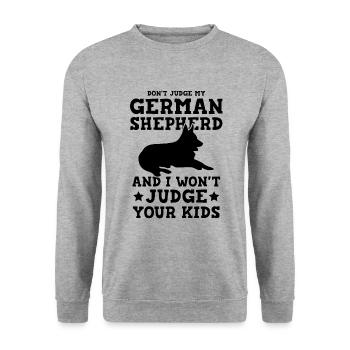 deutscher schäferhund - Unisex Pullover - Weißgrau meliert - Vorne - Alina (178cm) & Michal (187cm)