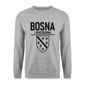 Bosna I Hercegovina Home Armoiries - Sweat-shirt Unisexe - gris chiné - Devant - Alina (178cm) & Michal (187cm)