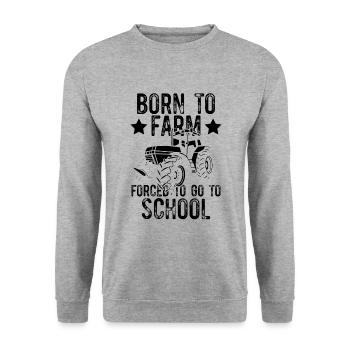 né à l’école de ferme - Sweat-shirt Unisexe - gris chiné - Devant - Alina (178cm) & Michal (187cm)