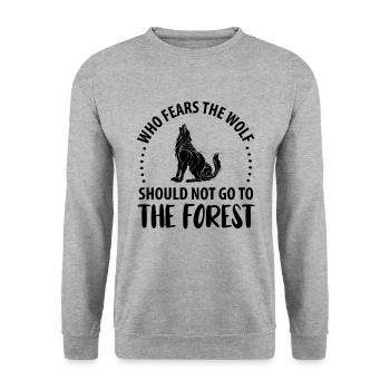Wolf Wolves Wolf Pack - Unisex Sweatshirt - salt & pepper - Front - Alina (178cm) & Michal (187cm)