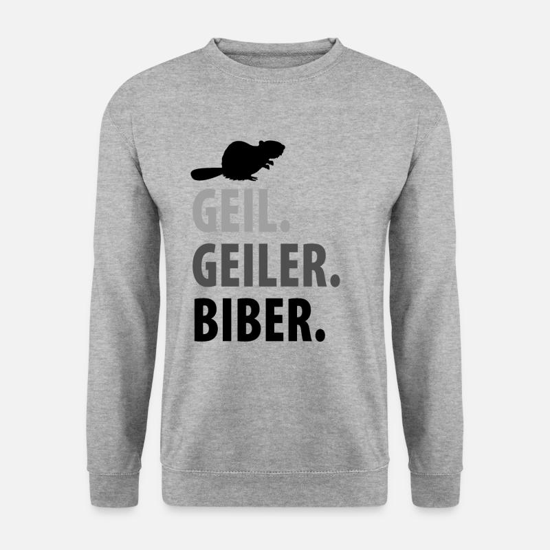 Biber - Unisex Pullover - Weißgrau meliert