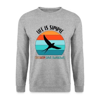 Oiseaux Hirondelle d’oiseau - Sweat-shirt Unisexe - gris chiné - Devant - Alina (178cm) & Michal (187cm)