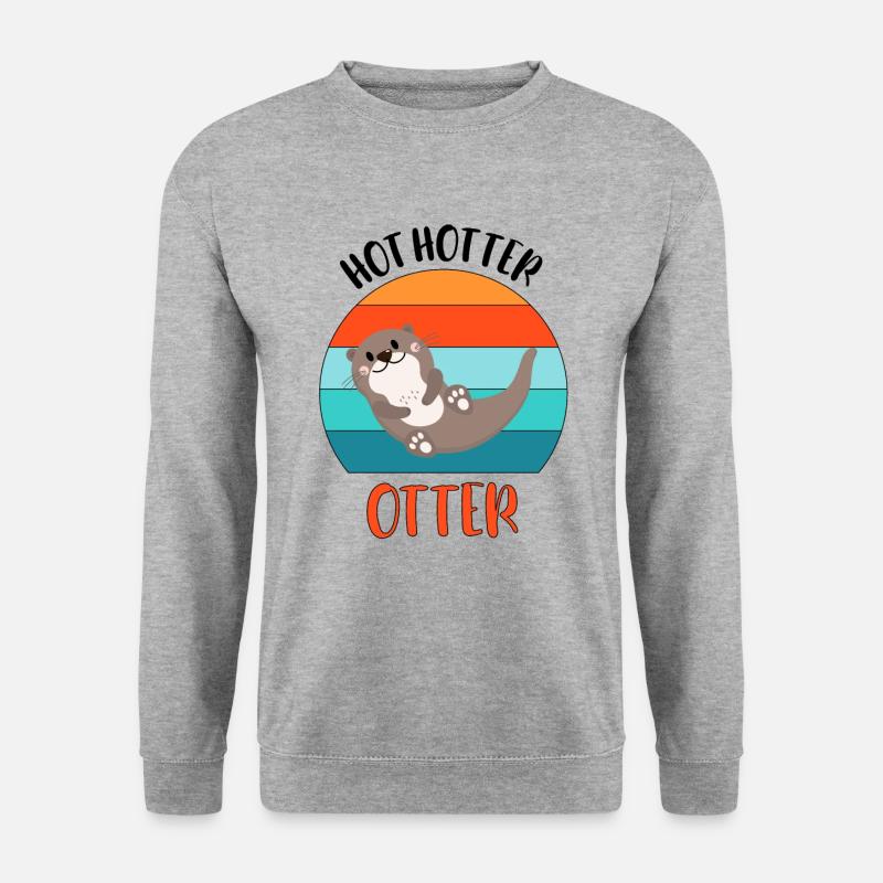 Hot Hotter Otter - Unisex Pullover - Weißgrau meliert
