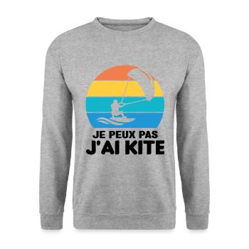 Je Peux Pas J'ai Kite Cadeau Humour - Sweat-shirt Unisexe - gris chiné - Devant - Alina (178cm) & Michal (187cm)