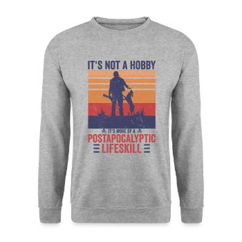 Vintage Jäger Jagdsport Förster Hunting Shirt - Unisex Pullover - Weißgrau meliert - Vorne - Alina (178cm) & Michal (187cm)