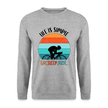 Fahrradsport Rennrad Fahrrad Gravel Zeitfahrrad - Unisex Pullover - Weißgrau meliert - Vorne - Alina (178cm) & Michal (187cm)