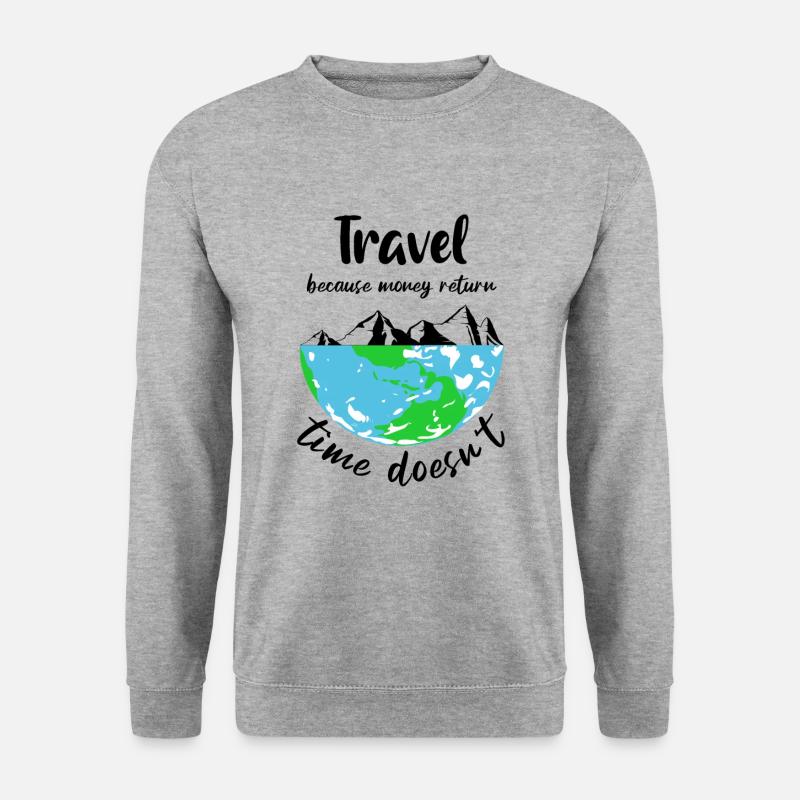 Reisen Weltreise Reise - Unisex Pullover - Weißgrau meliert