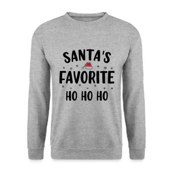 Santa's favorite ho - Sweat-shirt Unisexe - gris chiné - Devant - Alina (178cm) & Michal (187cm)