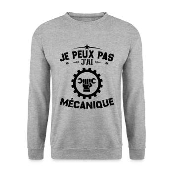 Je Peux Pas J'ai Mécanique Mécanicien Cadeau - Sweat-shirt Unisexe - gris chiné - Devant - Alina (178cm) & Michal (187cm)