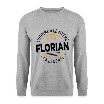 Florian L Homme Le Mythe La Légende - Sweat-shirt Unisexe - gris chiné - Devant - Alina (178cm) & Michal (187cm)