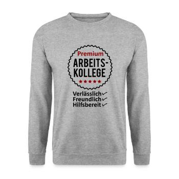 Bester Arbeitskollege Spruch Geschenk Herren - Unisex Pullover - Weißgrau meliert - Vorne - Alina (178cm) & Michal (187cm)