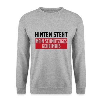 Hinten steht mein schmutziges geheimnis - Unisex Pullover - Weißgrau meliert - Vorne - Alina (178cm) & Michal (187cm)