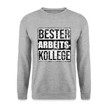 Bester Arbeitskollege Mitarbeiter Geschenk Herren - Unisex Pullover - Weißgrau meliert - Vorne - Alina (178cm) & Michal (187cm)