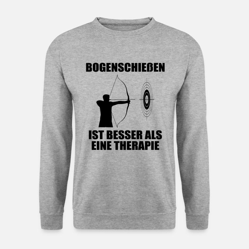 Bogenschießen Bogenschütze Spruch Geschenk - Unisex Pullover - Weißgrau meliert