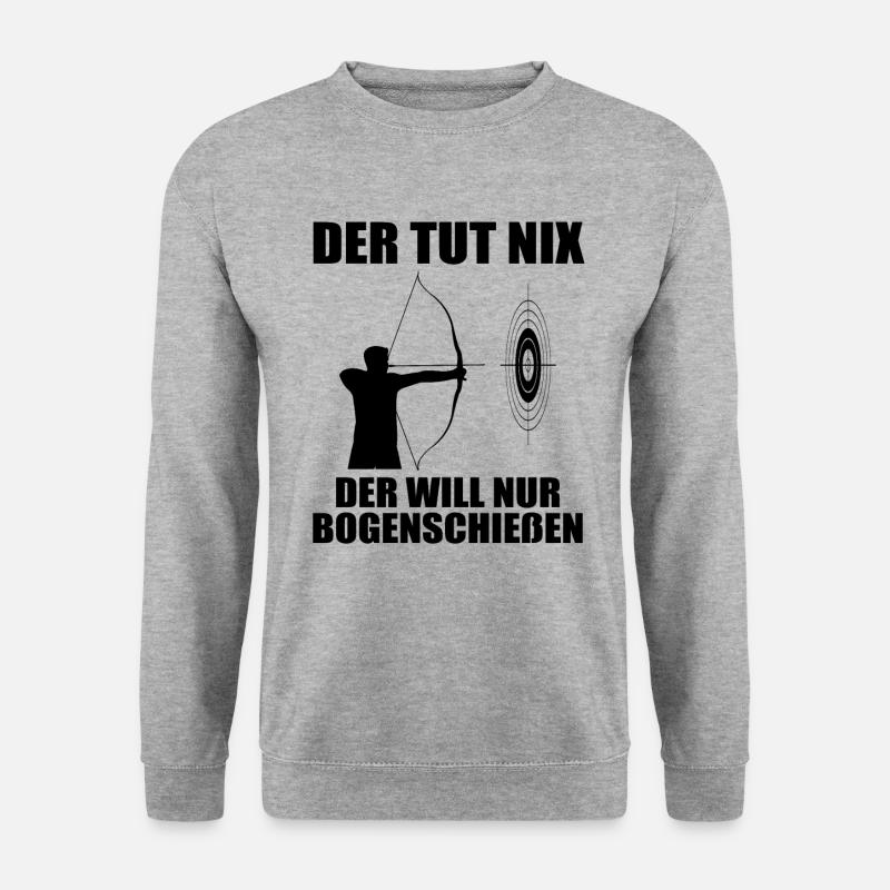 Bogenschießen Bogenschütze Spruch Geschenk Herren - Unisex Pullover - Weißgrau meliert
