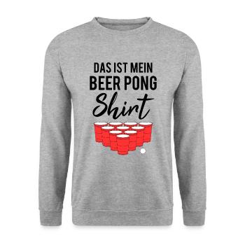 Beer Pong Bier Pong Lustiger Spruch Geschenk - Unisex Pullover - Weißgrau meliert - Vorne - Alina (178cm) & Michal (187cm)