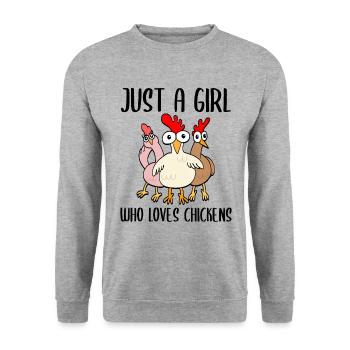 Drôles de poulets Amateurs de poulet disant cadeau - Sweat-shirt Unisexe - gris chiné - Devant - Alina (178cm) & Michal (187cm)