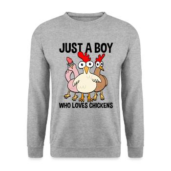 Drôles de poulets Amateurs de poulet disant cadeau - Sweat-shirt Unisexe - gris chiné - Devant - Alina (178cm) & Michal (187cm)