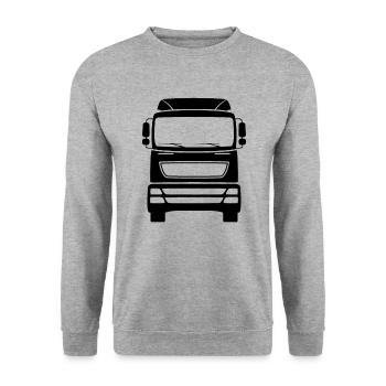LKW-Fahrer Fernfahrer Lkw Fahrer Geschenk - Unisex Pullover - Weißgrau meliert - Vorne - Alina (178cm) & Michal (187cm)