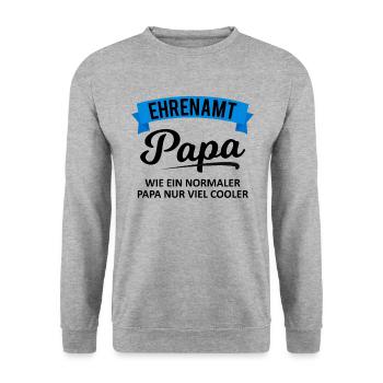 Ehrenamt Papa Spruch Ehrenamtler Geschenk - Unisex Pullover - Weißgrau meliert - Vorne - Alina (178cm) & Michal (187cm)