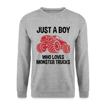 Monster Truck Monster Truck Fans Boy Gift - Unisex Sweatshirt - salt & pepper - Front - Alina (178cm) & Michal (187cm)