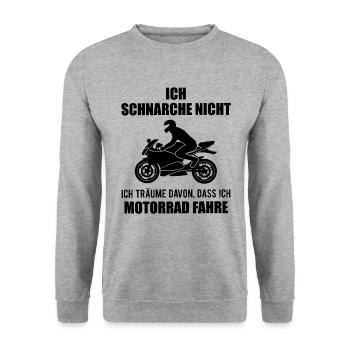 Motorradfahrer Motorrad Lustiger Spruch Geschenk - Unisex Pullover - Weißgrau meliert - Vorne - Alina (178cm) & Michal (187cm)